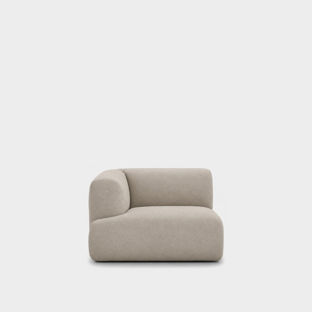 Petra one-arm seat module with left arm in Blake Beige 7211, beige PU vegan leather