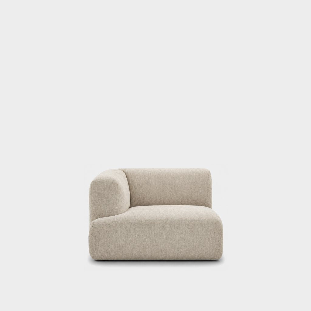 Petra one-arm seat module with left arm in Danny A Shell 6EQ2, off-white chenille