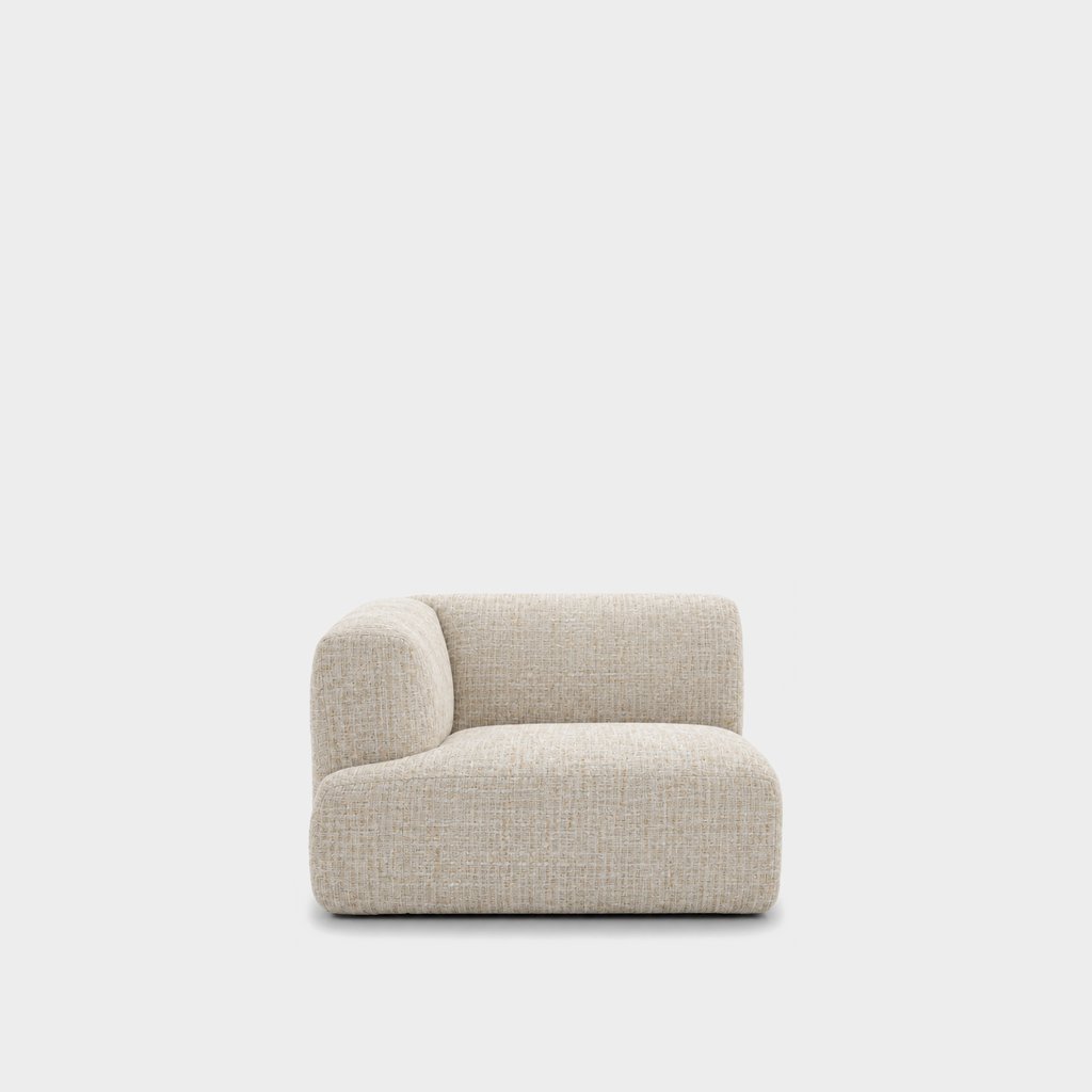 Petra one-arm seat module with left arm in Field Natural 8214, off-white linen