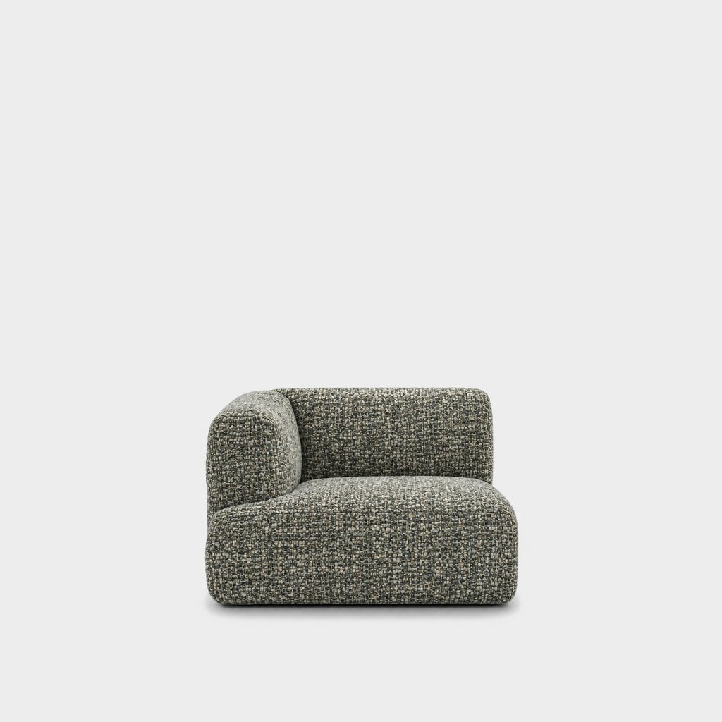 Petra one-arm seat module with left arm in Field Turtle 821A, moss green linen
