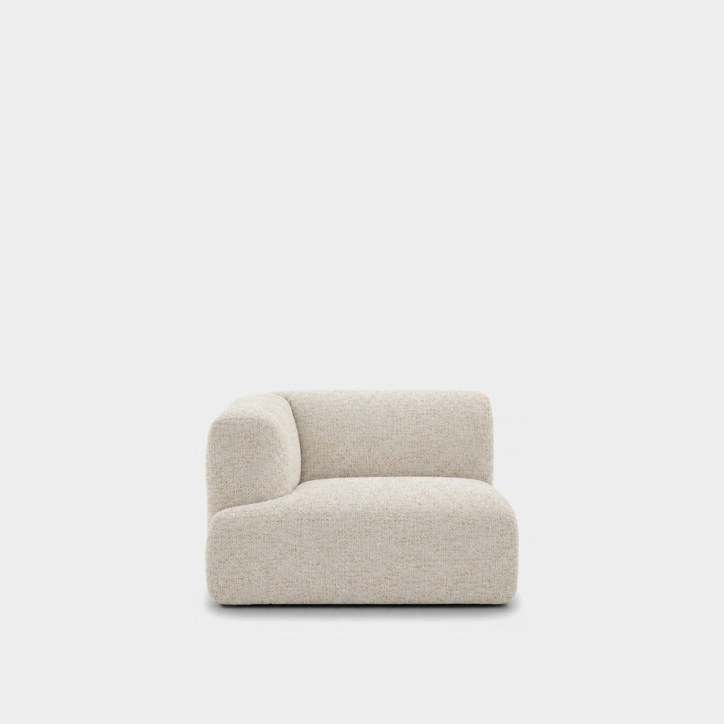 Petra one-arm seat module with left arm in Glowy Cream 81N1, cream linen