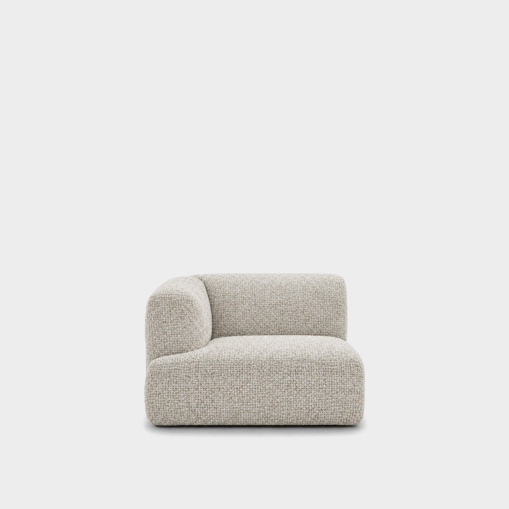 Petra one-arm seat module with left arm in Noha Natural 82Y3, natural beige linen