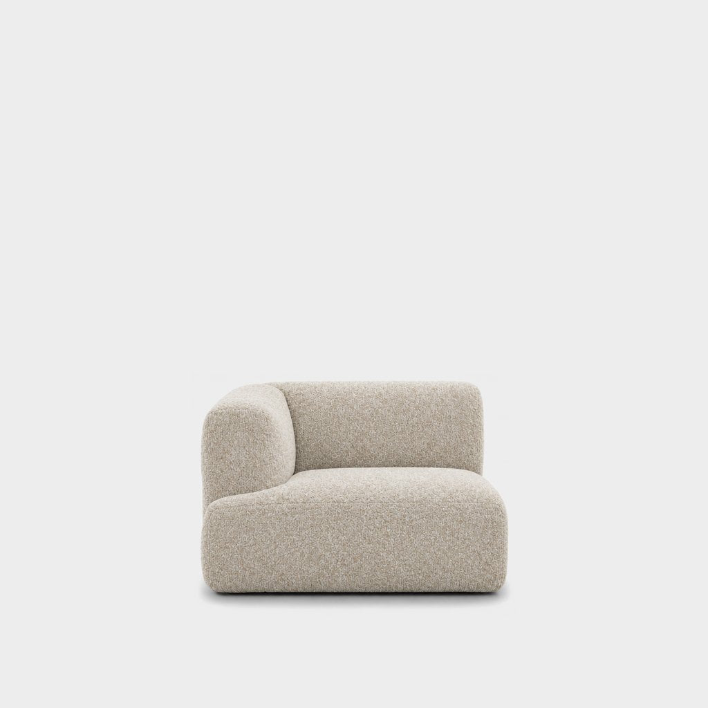 Petra one-arm seat module with left arm in Vista Bone 81H2, bone beige boucle