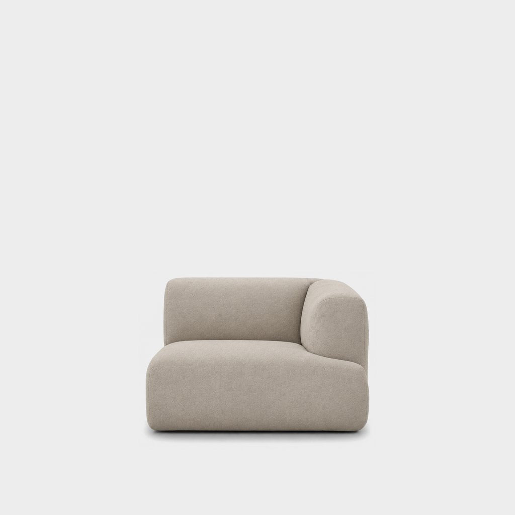 Petra one-arm seat module with right arm in Blake Beige 7211, beige PU vegan leather