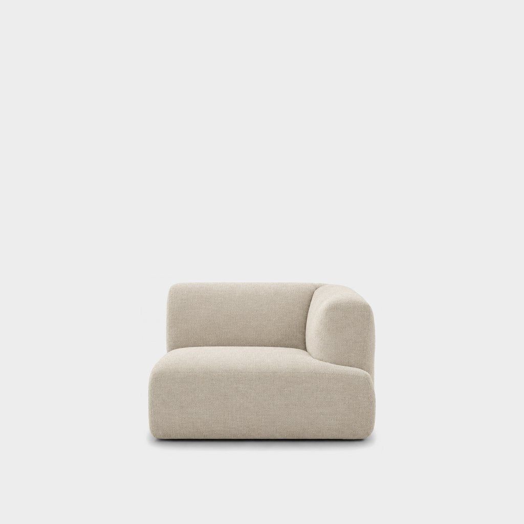 Petra one-arm seat module with right arm in Cheers Cream 7A04, cream chenille