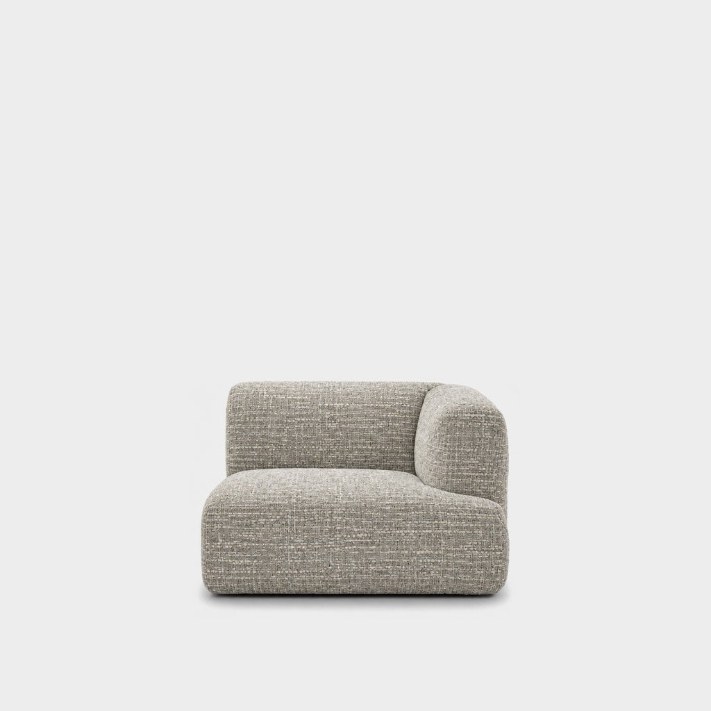 Petra one-arm seat module with right arm in Field Herb 8213, sage grey linen