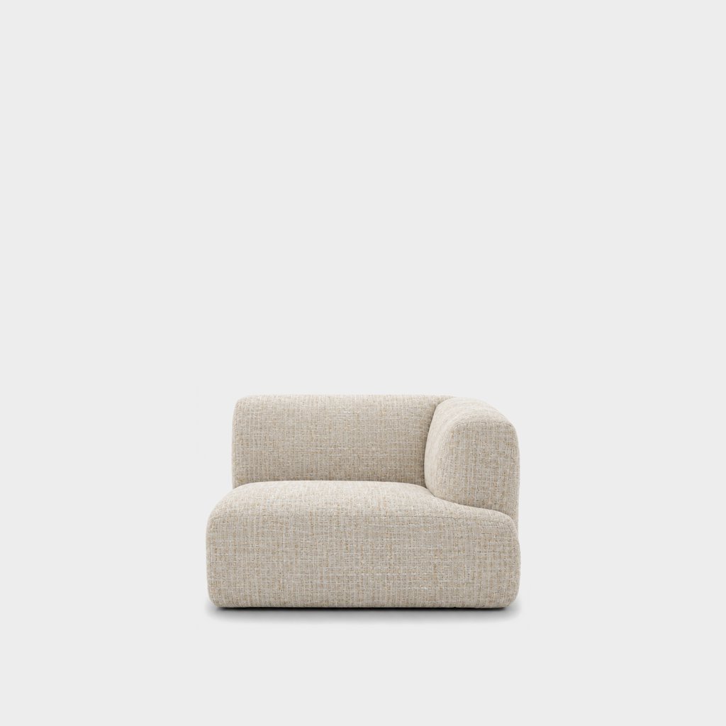 Petra one-arm seat module with right arm in Field Natural 8214, off-white linen