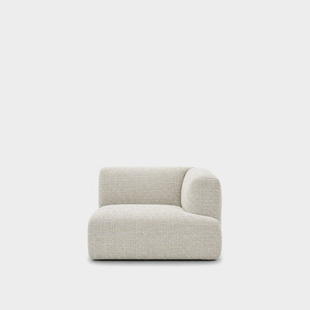 Petra one-arm seat module with right arm in Field Shell 8211, off-white linen