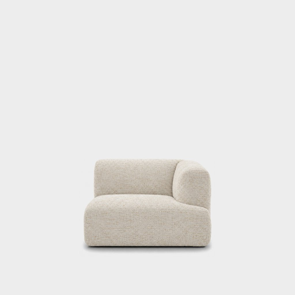 Petra one-arm seat module with right arm in Glowy Cream 81N1, cream linen