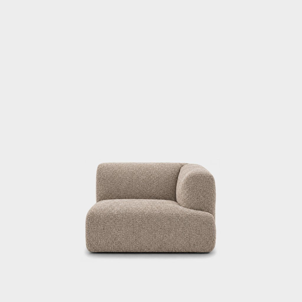 Petra one-arm seat module with right arm in Judy Sand 7A74, sand beige chenille