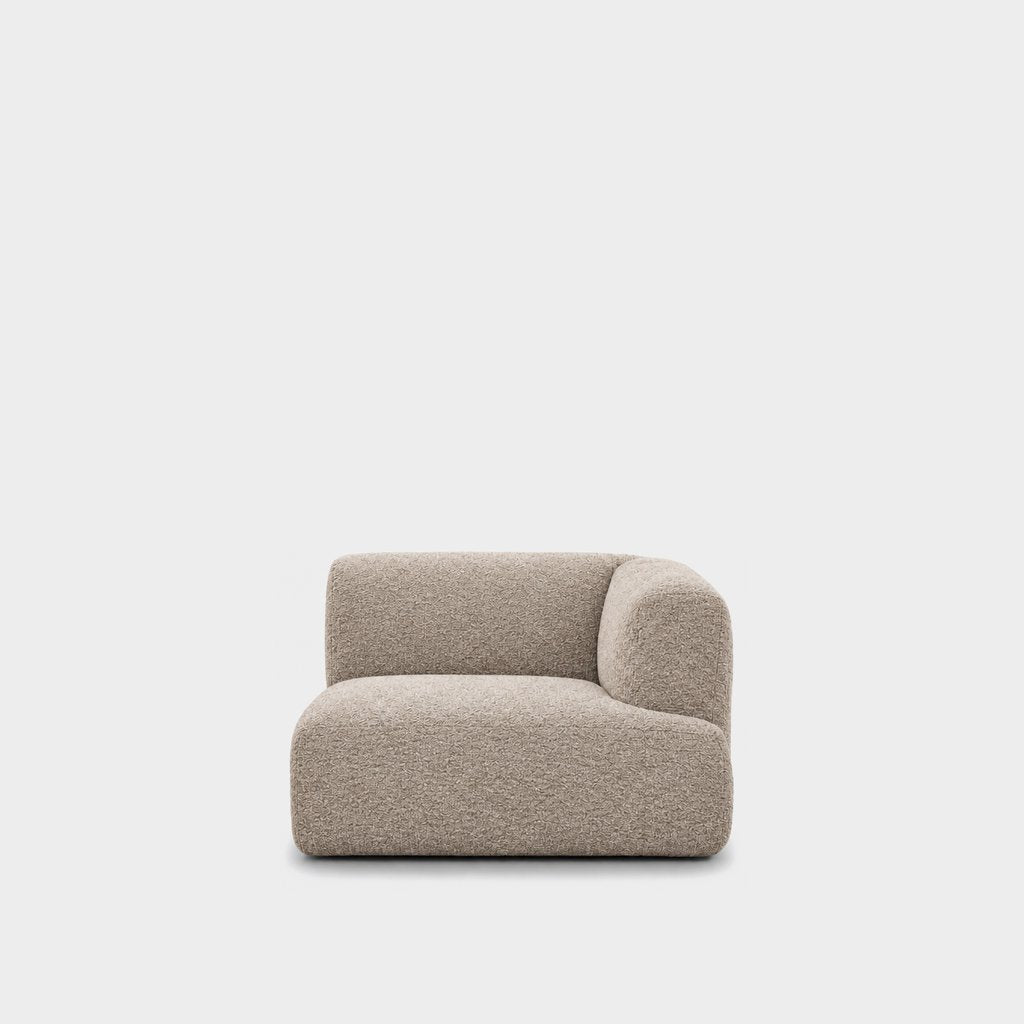 Petra one-arm seat module with right arm in Judy Shell 7A73, light beige chenille
