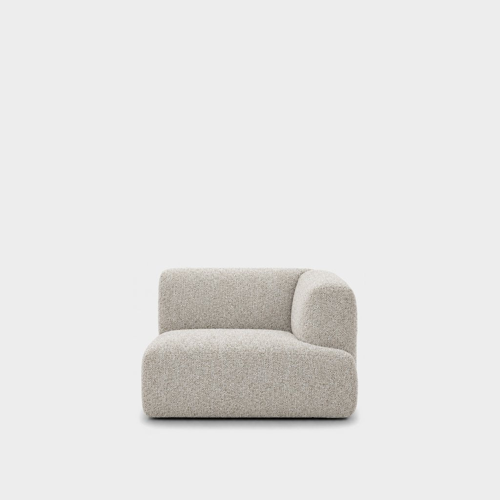 Petra one-arm seat module with right arm in Leigh Natural 81K1, off-white boucle