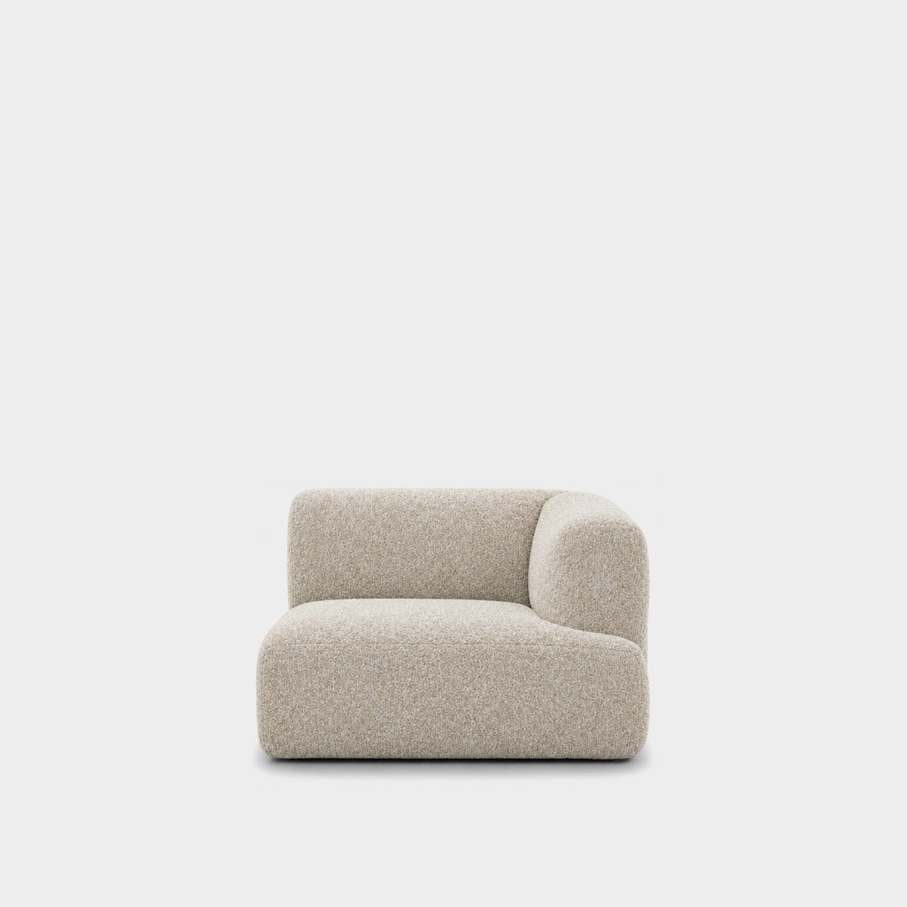 Petra one-arm seat module with right arm in Vista Bone 81H2, bone beige boucle