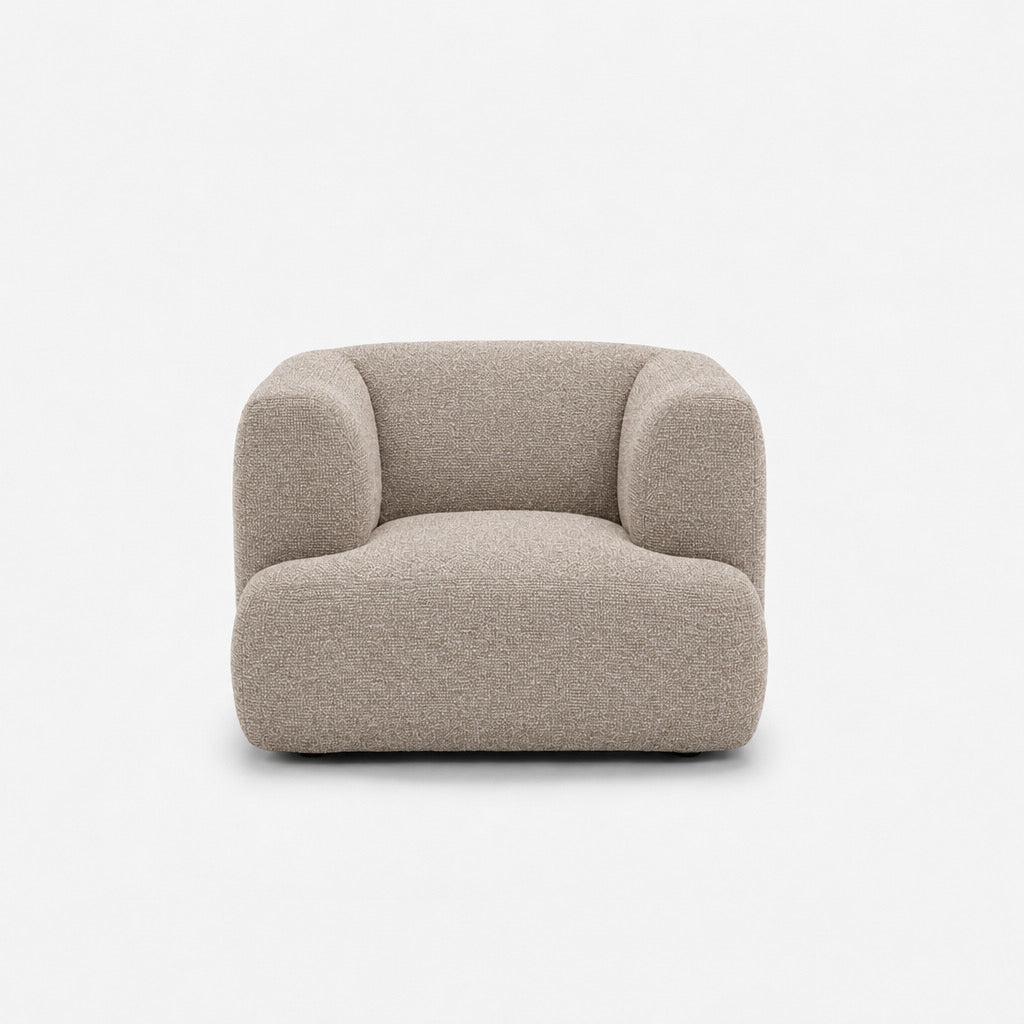 Petra single seater fabric sofa in 2738 Beige 7F61, beige chenille