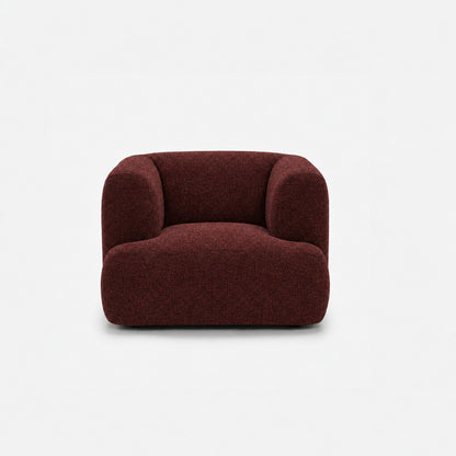 Petra single seater fabric sofa in 2738 Wine 7F62, wine red chenille