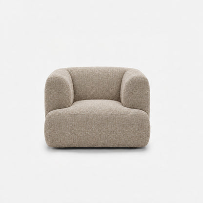 Petra single seater fabric sofa in A3609 Latte 7F42, latte beige chenille