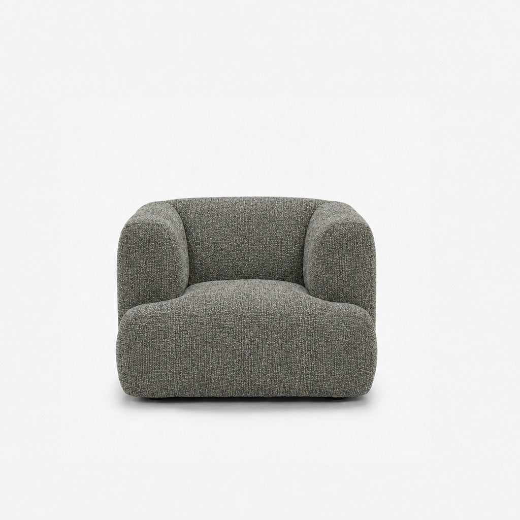 Petra single seater fabric sofa in A3609 Silver Pine 7F43, sage green chenille