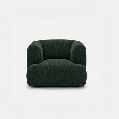 Petra single seater fabric sofa in Antwerp Forest Green 80C8, forest green boucle