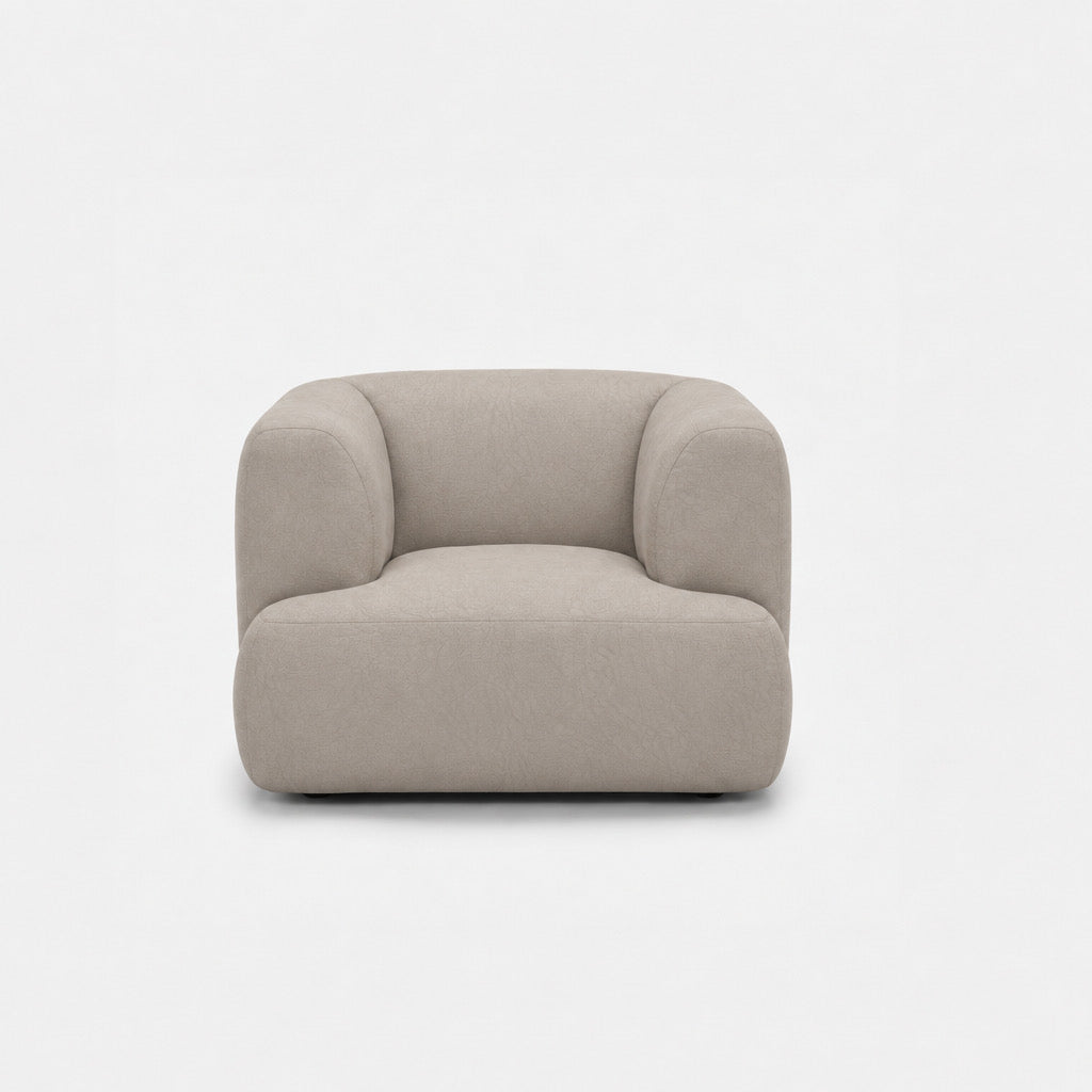 Petra single seater sofa in Blake Beige 7211, beige PU vegan leather