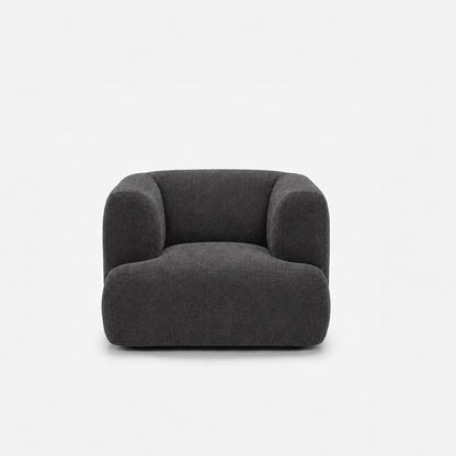 Petra single seater fabric sofa in Cheers Charcoal 7A03, charcoal grey chenille