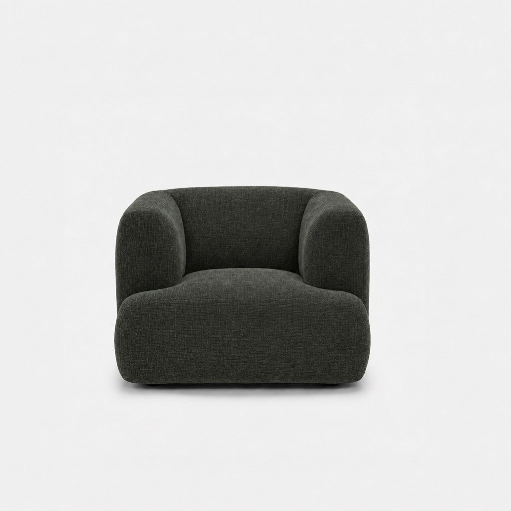 Petra single seater fabric sofa in Cheers Ivy 7A02, dark green chenille