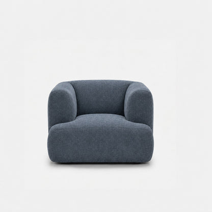 Petra single seater fabric sofa in Cheers Ocean Blue 7A05, dusty blue chenille