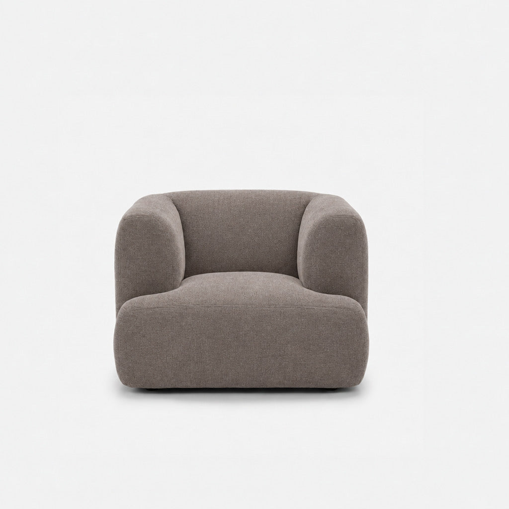 Petra single seater fabric sofa in Cheers Paloma 7A01, light grey chenille