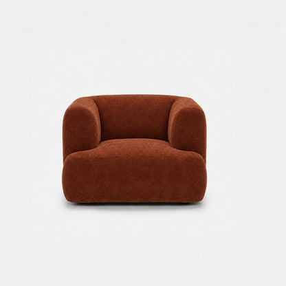 Petra single seater fabric sofa in Danny A Caramel 6EQK, burnt orange chenille
