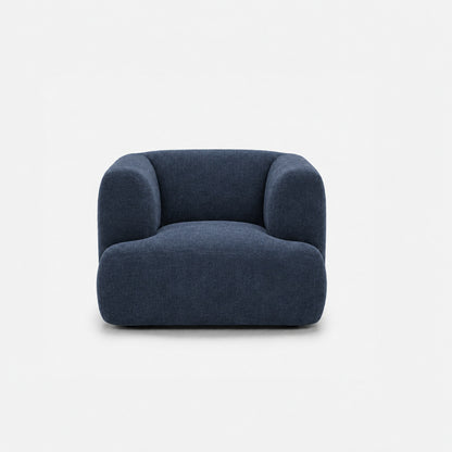 Petra single seater fabric sofa in Danny A Ocean Blue 6EQ6, navy blue chenille