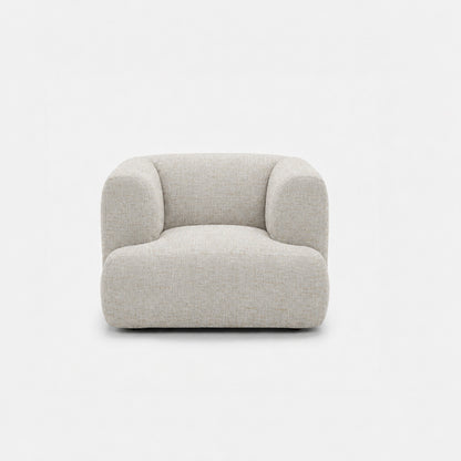 Petra single seater fabric sofa in Field Shell 8211, off-white linen