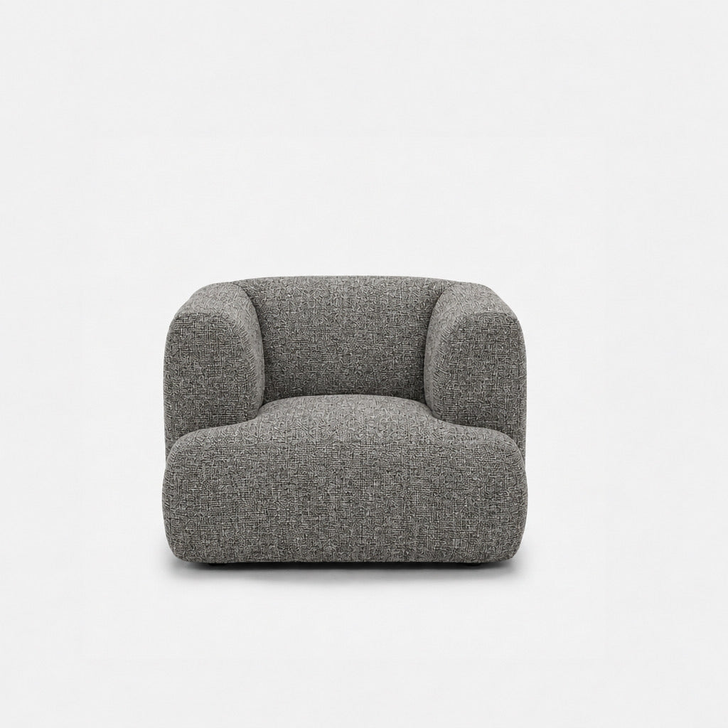 Petra single seater fabric sofa in Field Slate 8212, slate grey linen