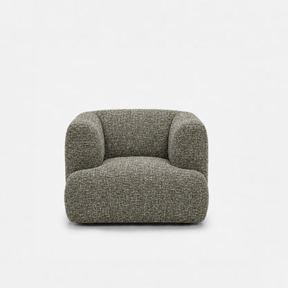 Petra single seater fabric sofa in Field Turtle 821A, moss green linen