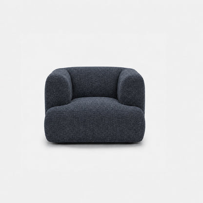 Petra single seater fabric sofa in Fig Indigo 82W5, navy blue chenille