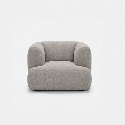 Petra single seater fabric sofa in Fig Silver 82W2, silver grey chenille
