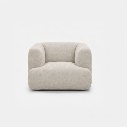 Petra single seater fabric sofa in Glowy Cream 81N1, cream linen
