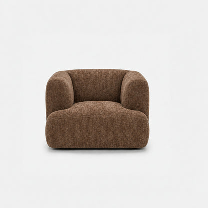 Petra single seater fabric sofa in Petra Hazelnut 8062, hazelnut brown chenille