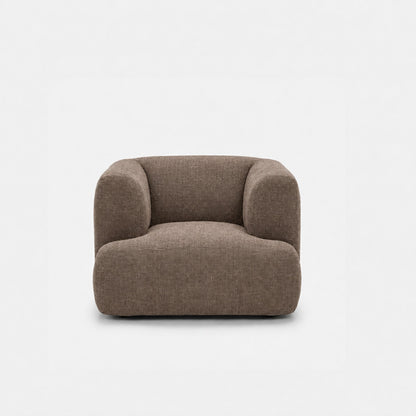 Petra single seater fabric sofa in Joyce Taupe 8071, taupe brown chenille
