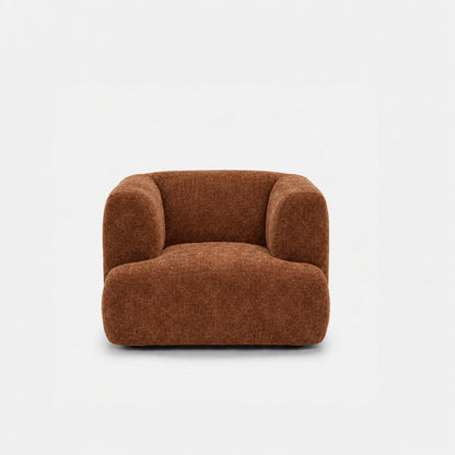 Petra single seater fabric sofa in Judy Amber 7A77, burnt orange chenille