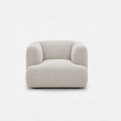 Petra single seater fabric sofa in Judy Pearl 7A71, off-white chenille