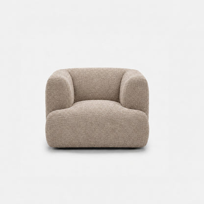 Petra single seater fabric sofa in Judy Shell 7A73, light beige chenille