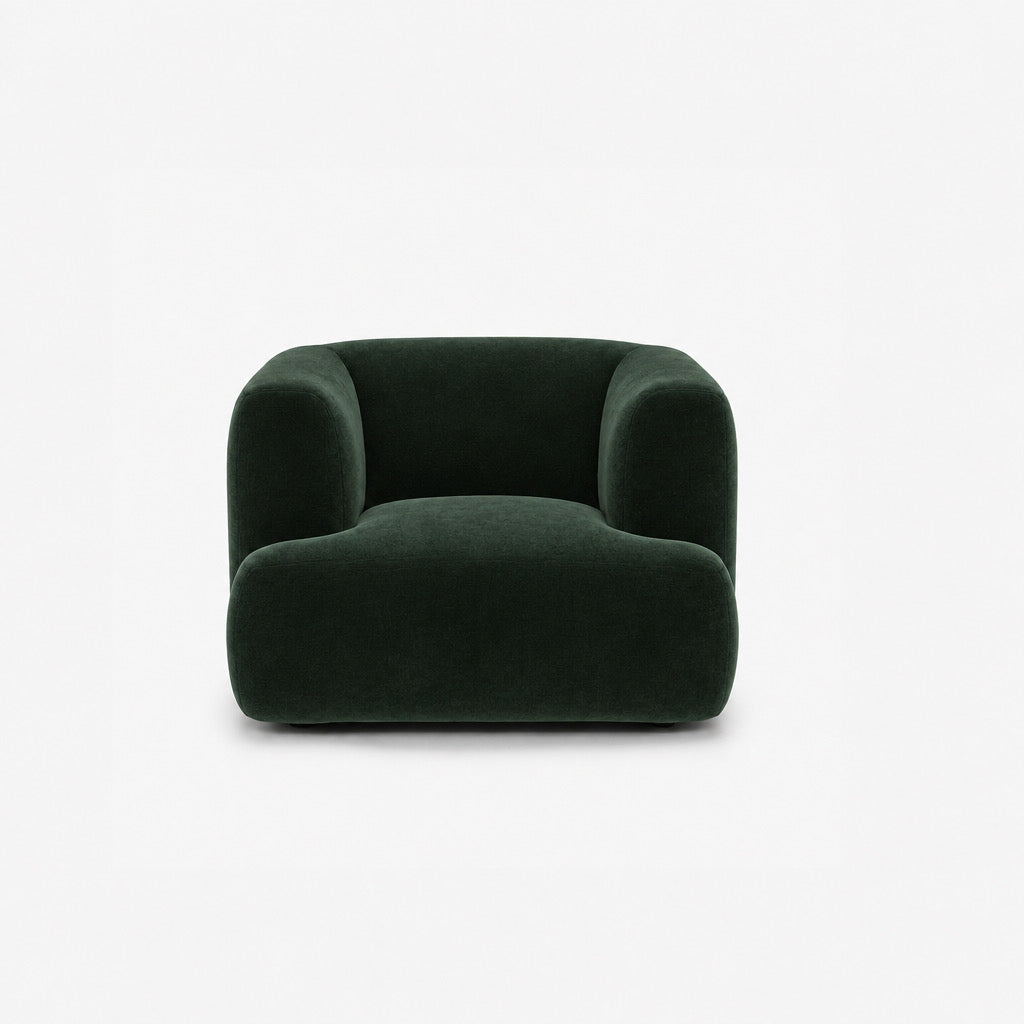 Petra single seater fabric sofa in Meg Forest Green 6D6W, forest green velvet