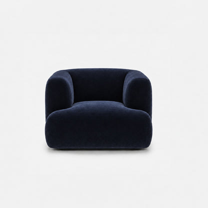 Petra single seater fabric sofa in Meg Indigo 6D65, midnight blue velvet
