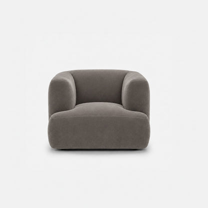Petra single seater fabric sofa in Meg Mist Grey 6D69, mist grey velvet