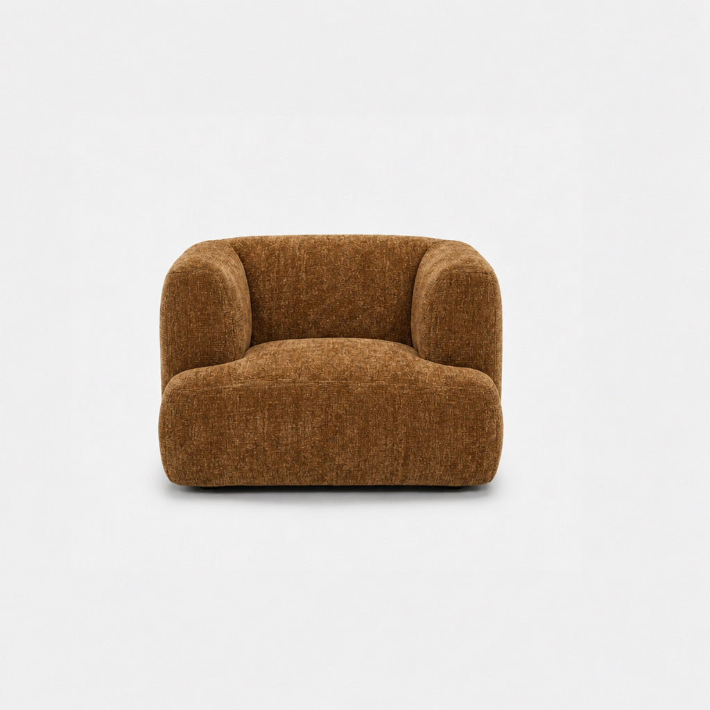 Petra single seater fabric sofa in Petra Mustard 8069, mustard yellow chenille