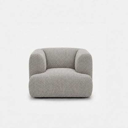 Petra single seater fabric sofa in Noha Mist 82Y1, light grey linen