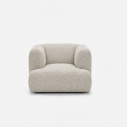Petra single seater fabric sofa in Noha Natural 82Y3, natural beige linen