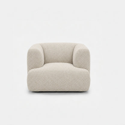 Petra single seater fabric sofa in Rhythm Ecru 81R1, ecru boucle