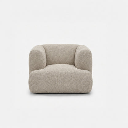 Petra single seater fabric sofa in Rhythm Natural 81R7, natural beige boucle