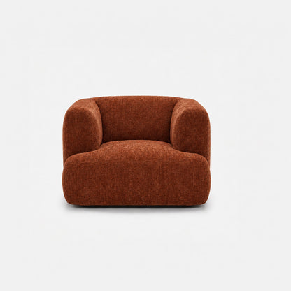 Petra single seater fabric sofa in Petra Rust 8068, rust orange chenille