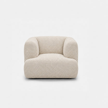 Petra single seater fabric sofa in Vista Cream 81H1, cream boucle